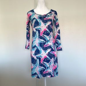 NWOT Lilly Pulitzer blue / white / pink starfish dress size XS - never worn ⭐️